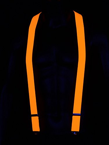 Schwarzlicht Hosenträger Blacklight Party Neon Orange