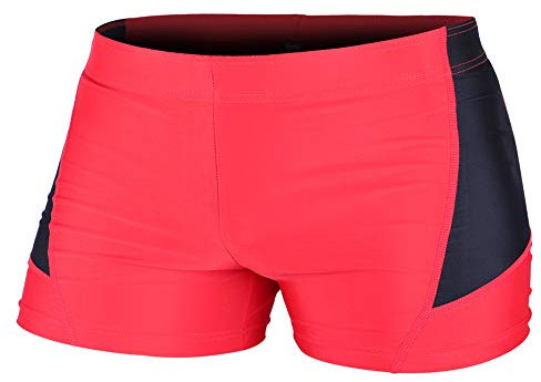 Muscle Alive Herren Fitnessstudio Enge 4 Inseam Bodybuilding Kurze Hose Polyester und Lycra Red XL