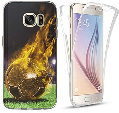CoverHeld Hülle für Apple iPhone 6 / 6s Premium Handyhülle 1170 Fussball Fußball Schwarz Gelb Feuer Silikon Fullbody 360 Grad Rundum SchutzHülle Softcase HandyCover Hülle für Apple iPhone 6 / 6s