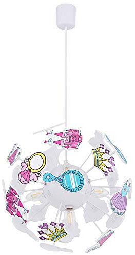 GLOBO Mädchen Hänge Strahler Schloss Krone Kleid Lampe Kinder Spiel Zimmer Kugel Leuchte 15734