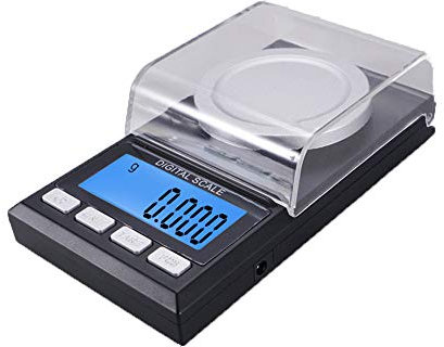 ThreeH Digital Taschenwaage Mini Jewelry Gold Powder Waage mit Kalibriergewicht Pinzette, Waagschale 0,001 g x 50 g