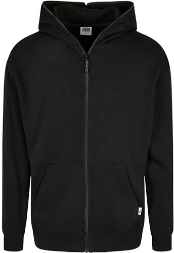 Urban Classics Herren Organic Full Zip Hoodie Kapuzenpullover, Schwarz, 3XL