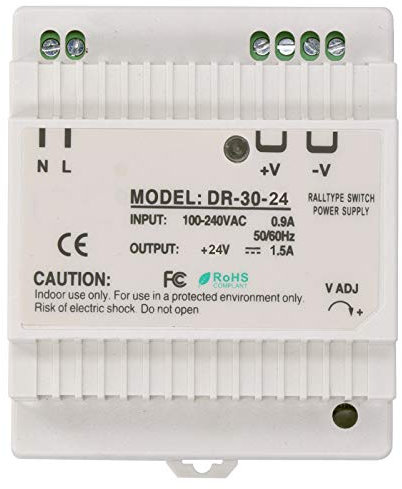 Fuente de Alimentación En Carril DIN 12V/24V Fuente de Alimentación Conmutada Universal Transformador Regulado Protección Contra Cortocircuitos Y Sobrecorriente Adecuado (DR-30-24)