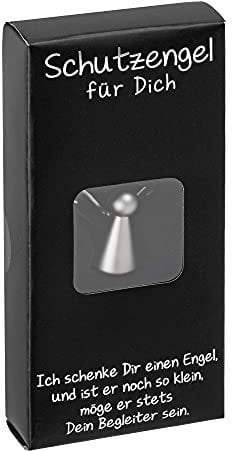 Fritz Cox Schutzengel Auto Armaturenbrett | Parktickethalter Auto | in edler Geschenkbox | zum neuen Auto oder zur Führerscheinprüfung | Silber matt