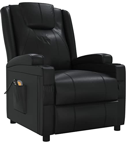 vidaXL Massagesessel Elektrisch Schwarz Kunstleder