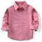 Aeslech Little Big Boys Chemise Oxford à manches longues boutonnée pour uniforme scolaire, rose, 5-6 ans