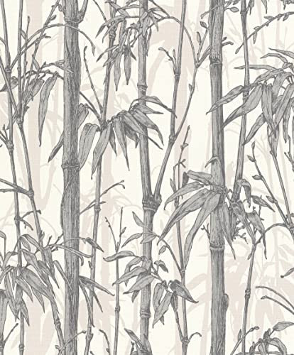 Rasch paperhangings Non Woven Wallpaper (Botanical) Grey White 10,05 m x 0,53 m Florentine III 484830