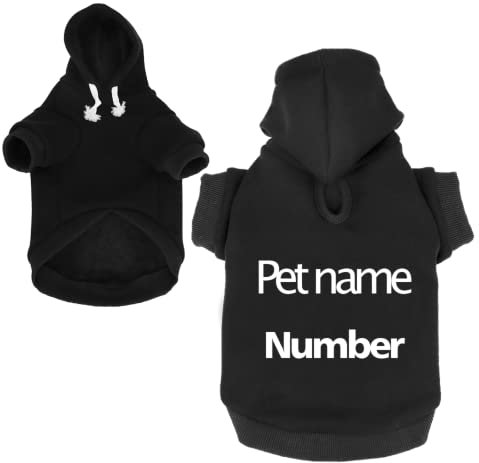 Personalisierte Hundekleidung,Hundepullover Kleine Hunde,Hundemantel Winter,Hundekostüm,Hunde Pullis,Hundebekleidung & Zubehör (L,Schwarz)