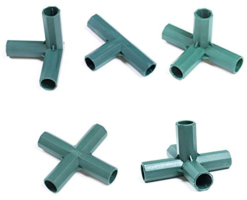 INIFLM Lot de 30 connecteurs de cadre de jardinage, 5 types de raccords de cadre de serre, 16 mm, pour serre