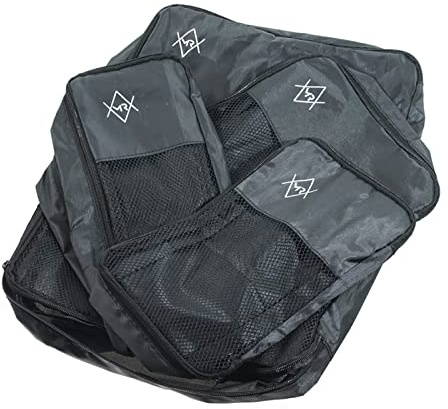 4tlg. Kleidertaschen Set Aufbewahrungstasche Schwarz Kleideraufbewahrung Reise Koffer Organizer Kleiderhülle Faltbare Packtaschen
