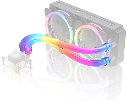 EZDIY-FAB ARGB LED AIO Röhrenhülse,Weiches Staubfreies Gummi,Vielseitige Dimensionierung 12mm Durchmesser für Wasserkühlungsrohr,Kompatibel mit Aura,RGB Fusion,Mystic Light Sync-2 Pack,330mm/13in