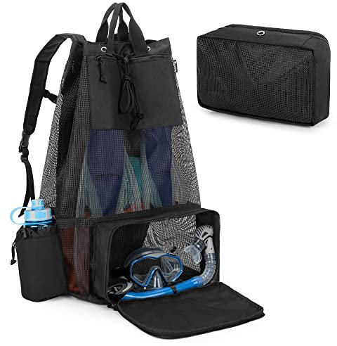 Fasrom XL Scuba Gear Bag Mesh Tauchrucksack für Schnorchelausrüstung schwarz (nur leere Tasche, patentiertes Design)