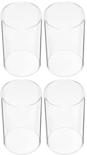 CLISPEED Cheminée en Verre Bougie: 4 pièces Bougeoir Cylindriques en Verre Cylindre en Verre pour Bougies Bougeoir Ouragan en Verre pour Les Centres de Table de Mariage 7x15cm
