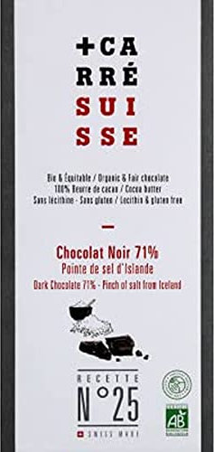 Carré Suisse Tablette de chocolat noir 71% pointe de sel d Islande Carré Suisse - La tablette de 100g