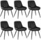 WOLTU Esszimmerstühle 6er Set, Polsterstuhl Kunstleder, Küchenstuhl gepolstert, Akzentstuhl für Wohnzimmer Schlafzimmer Küche, ergonomischer Stuhl mit Rückenlehne, Schwarz, BH332sz-6