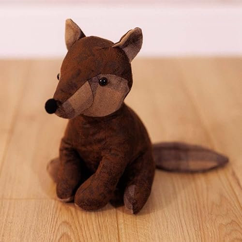 Marco Paul Novelty Animal Doorstops Soft Plush Weighted Door Stopper Wedge Brown Fabric Home Décor Gift Heavy Duty Livingroom Bedroom Office Indoor Rustic Traditional Ornament (Fox Doorstop)