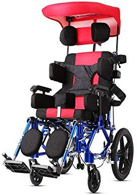 Samnuerly Rollstuhl-Kind, Trolley-Multifunktions-Behinderten-Klapp-Roller-Licht-Push-Liegen überall, tragbar
