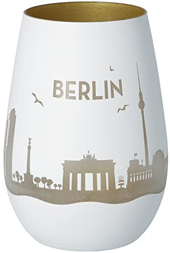 Goodtimes Windlicht Skyline Berlin Weiß & Gold