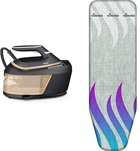 Philips Domestic Appliances PerfectCare Série 6000 Centrale Vapeur - 2400W, Débit Vapeur 600g & Vileda Total Reflect Housse de Planche à Repasser