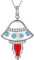 Raum Thema Halskette Mädchen 925 Sterling Silber Frauen Rakete Raumschiff Astronomie Astronaut UFO Tiny Flying Untertasse Charm DP0347W