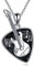 VONALA Gitarren-Plektrum-Halskette, Sterlingsilber, Gitarrenplektrum mit Musiknoten-Anhänger, Halskette, Musikschmuck, Geschenke für Musikliebhaber, Damen und Herren, 25 x 18 mm, Sterlingsilber, kein