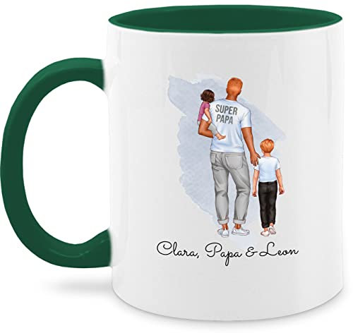 Tasse Tassen 325ml - zum Vatertag - Papa Baby Kind Geschenk I Vater Geschenkidee - 325 ml - Dunkelgrün - vatertagsgeschenk geschenke väter vatertagsgeschenke sohn kaffeetasse personalisiertes