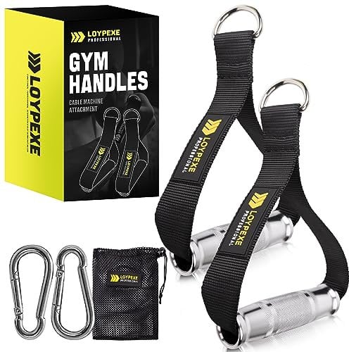 Exercise Handle,LOYPEXE Heavy Duty Cable Handles Gym Equipment Aluminum Alloy Grip Attachments for Cable Machine Pulleys Replacement Resistance Band Workout Handles Grip Home Gym Add On Accessories