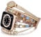 VISOOM Beaded Boho Leather Strap Compatible for Apple Watch Bands 44mm/45mm/49mm/46mm/42mm(Series 3/2/1) Women Elegant Cute Multilayer Wrap for iWatch 10/9/8/7/SE/6/5/4 Replacement,Stripe