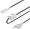 Wolee Stromkabel mit Schalter, Netzkabel 2 Polig Nylon-Geflecht, 1,5m EuroStecker Euro Netzkabel, (CEE 7/16 auf C7) Kleingerätekabel für PS3/4/5, X-Box, TV, Blu-Ray, Radio, Netzteile, Weiß