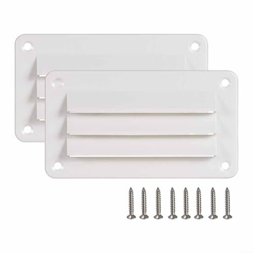 2 coperture piatte per griglia di ventilazione per camper, griglie di uscita dell'aria per yacht, barche, bagni, cucine, ufficio (bianco)