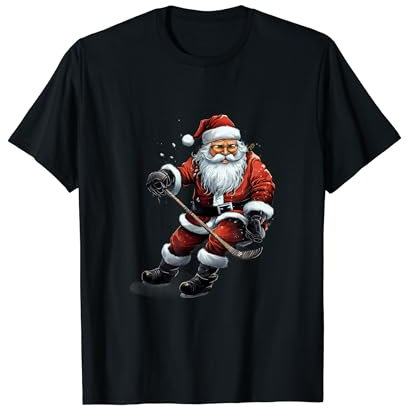 Weihnachten Weihnachtsmann spielt Eishockey Xmas T-Shirt