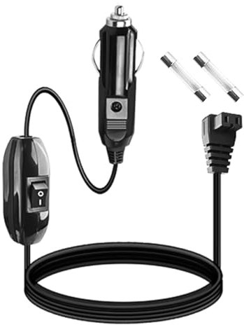 Tiardey Câble de réfrigérateur de voiture avec interrupteur 12 V/24 V pour cigarette automobile vers prise de réfrigérateur, câble de remplacement pour réfrigérateur portable - 4 m