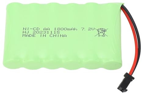 1800mAh 7.2V Lithium Rechargeable Battery for RC Truck Cars, SM 2P Plug Lithium Battery Replacement