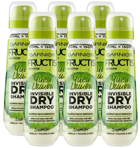 Trockenshampoo, INVISIBLE DRY, Yuzu Lemon. Erfrischt ohne sichtbare Rückstände, absorbiert sofort Talg und erhöht das Volumen. Mit Ton + Reispulver 100 ml (6 Einheiten)