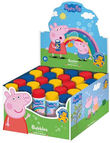 Pustefix Klassik Seifenblasen Kinder I Peppa Pig 25 STK. I 70 ml Seifenblasen Flüssigkeit I Bunte Bubbles für Hochzeit, Kindergeburtstag, Polterabend & Party