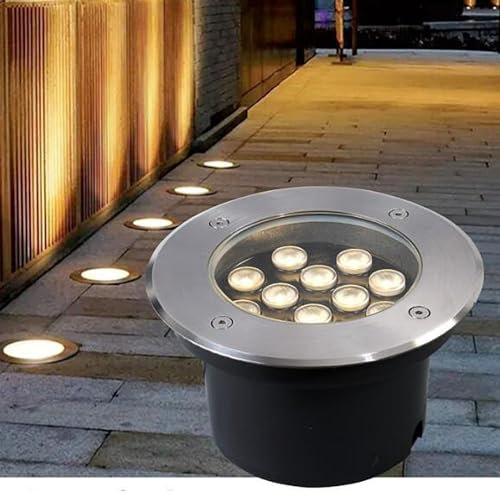 Luci Paesaggistiche - Faretto LED, Lampada Pavimento Rotonda Incasso, Luce Giardino Interrata Ad Ampio Voltaggio 85-265 V, Per Illuminazione Decorativa Del Vialetto Accesso Esterno ( Color : WARM WHIT