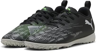 PUMA Future 8 Play TT JR, Zapatillas de fútbol, Black Silver-Fluo Green, 33 EU