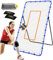 Orealla Volleyball-Rebounder-Netz, 5 Winkel, verstellbares Volleyball-Trainingsgerät, Rückprallnetz mit stabilen Sandsäcken und Metallpfähle, auch für Lacrosse, Baseball, Fußball, 2,8 x 1,2 m