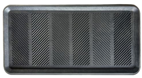 EHC Heavy duty Rubber Boot Tray Mat For Indoor/Outdoor, Home, Garden, Shed, Garage, Floor Carpet protection, Weather Boot Tray-Water Resistant Plastic Utility Shoe Mat, Black, 40x80 cm