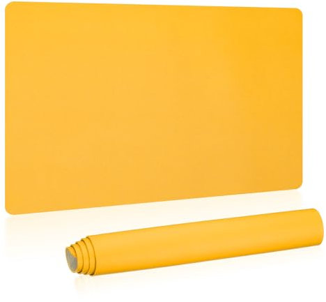 PATIKIL Schreibtischunterlage 60 x 33 cm, Rutschfeste Wasserdichte PU-Leder Schreibtisch unterlage Groß Schreibtischunterlagen Tischunterlage Schreibtisch Desk Mat, Gelb