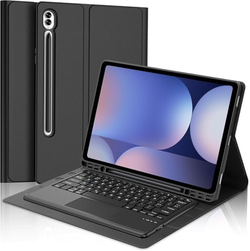IVEOPPE Keyboard Case for Samsung Galaxy S10 Ultra 14.6-inch, Trackpad Keyborad for Samsung S10 Ultra/ S9 Ultra/ S8 Ultra, QWERTY UK Layout, Detachable Bluetooth Keypad for S10 Ultra- Black