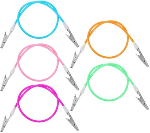 Ouligay 5 Stück Serviettenkette, Serviettenkettchen mit Clip, Serviettenkette Silikon, Servietten Kette mit Klemmen, Serviette Bib Chain für Erwachsene Senioren Kinder Haustiere (48 cm)