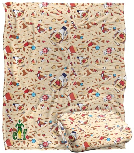 ELF Blanket, 152 x 127 cm Spaghetti Pattern Silky Touch Super Soft Throw Blanket