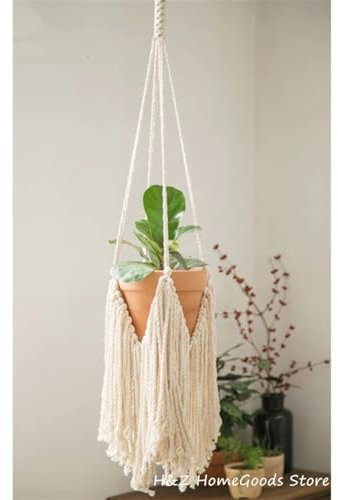 Kioxiuin Large Wall Hanging Plant Hanger - 85cm Long Spiral Pot Holder - Decorative Crochet Ceiling Planter Basket - Ideal for Indoor and Outdoor Tapestries
