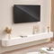TULAZOU Meuble TV/Banc TV/Meuble TV Suspendu – Blank - 180cm – 2 Compartiments spacieux – Style Contemporain Meuble Salon - Blanc