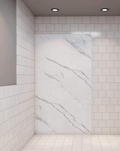 Acezanble Duschrückwand Duschrückwände Wandverkleidung Premium Aluverbundplatte 3mm Alu-Verbundplatte,Marmor,210cm