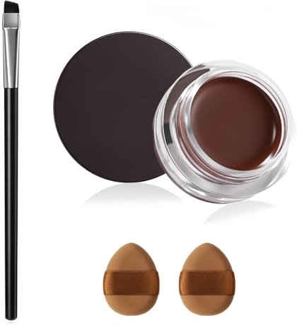 ZWWOGE Braun Gel Eyeliner, Wasserfest Langanhaltende Creme Eye Liner Gel, Hochintensive Pigmente, Wischfestes Eyeliner Makeup, Eyeliner Braun mit Eyeliner-Pinseln,mit Hilfswerkzeuge