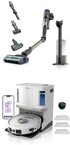 Shark PowerDetect Clean & Empty Akku-Staubsauger IP3251EUT PowerDetect 2-in-1-Saug- & Wischroboter, NeverTouch Pro 60 Tage, Selbst-Entleerung, Befüllung & -Reinigung AV2800ZEEUWH
