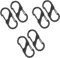 6 moschettoni a doppia molla in acciaio inox con chiusura scorrevole, gancio di sicurezza per viaggi, campeggio, zaini (4 cm x 1,7 cm) (nero)