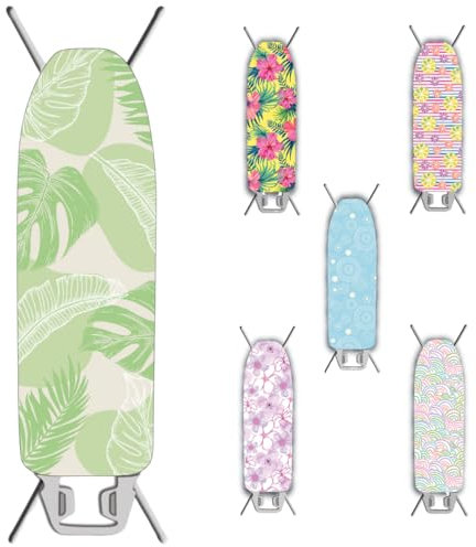 Ka' Mia Copriasse da Stiro con Elastico - Universale per Assi da Stiro Fino a 130-40cm - Tessuto 100% Cotone e Mollettone 100% Poliestere - Made in Italy (Bahamas)